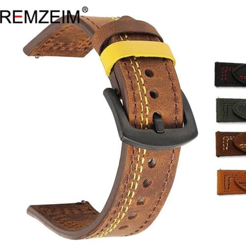 Watch Band 18mm 20mm 22mm 24mm Genuine Leather Strap For Huawei GT 2 GT2 Pro Watch Strap Replacements Watch Men Women Strap