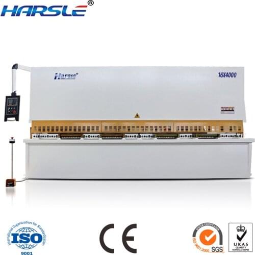 Harsle shearing machine with the motors for backgauge controlled by inverter