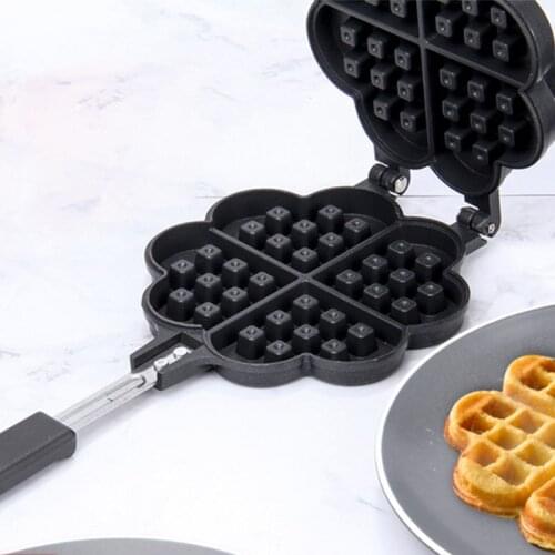 DIY Heart-shaped Egg Waffle Cake Mold Cake Pan Nonstick Double Side Biscuits Muf QX2E