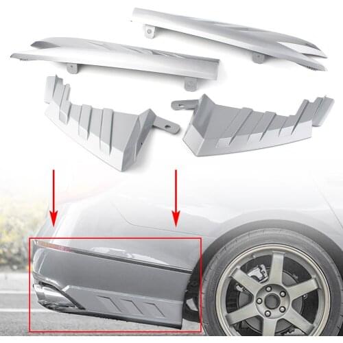 Silver Car Rear Bumper Lip Molding Trims Cover Decor 4pcs For Honda Accord X 2018 2019 ABS Plastic