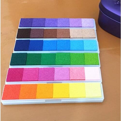 Finger Print Inkpad Seal Ink Sponge Pad Pink Blue Yellow Green Gradient Handmade Craft Gift for Children Stamp Making