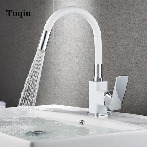 Basin Faucet Bathroom Sink Faucet 360 Degree Swivel Kitchen Wash basin Mixer Taps hot and cold single lever black white