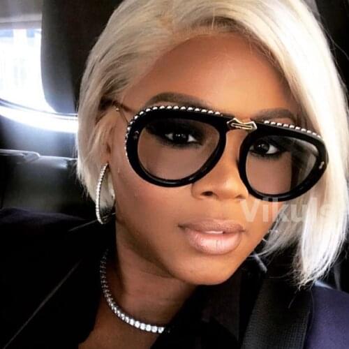 Top Quality Luxury Folding Metal Diamond Sunglasses Women Italy Brand Designer Aviation Sun Glasses For Female Men Clear Eyewear
