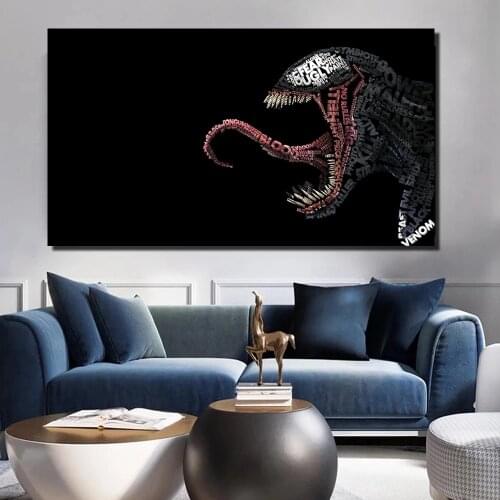 Marvel Superhero Funny Letter Composition Venom Iron Man Poster Print Canvas Painting Art Picture Living Room Decoration Cuadros