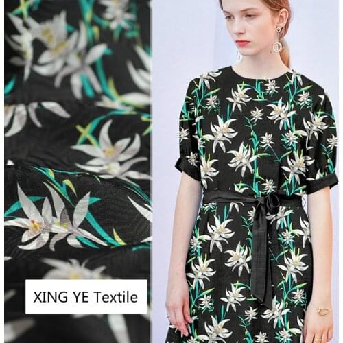 Jacquard Double Crepe De Chine Fabric Spring Summer Cloth Dress Womens Clothing Tops Shirts by the Meter for Sewing Material