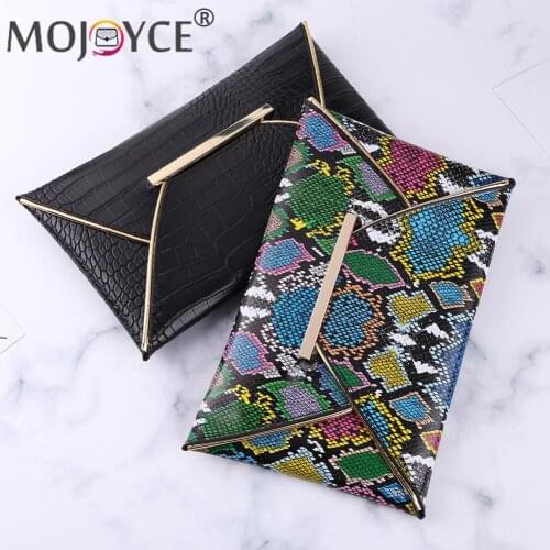 Ladies Fashion Alligator Snake Pattern Purse Small PU Leather Clutch Bags for Women Luxury Designer Evening Clutches