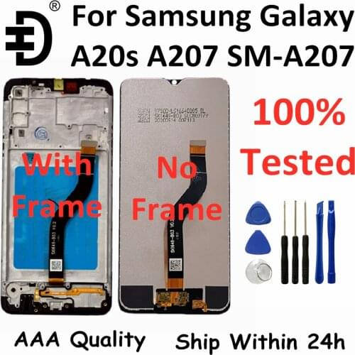 6.5" For Samsung Galaxy A20s A207 LCD Display Screen Touch Panel Digitizer With Frame For Samsung A20s A207F LCD Replacement