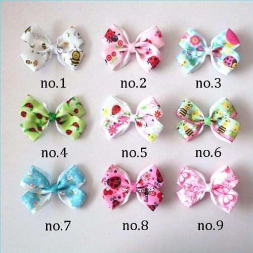 20 BLESSING Good Girl 2.75" Angel Hair Bow Clip Butterfly Strawberry Clover Baby