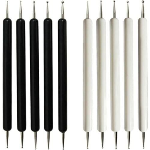 5pcs/set Manual DIY Double-ended Acrylic Bar Round-end Indentation Pen