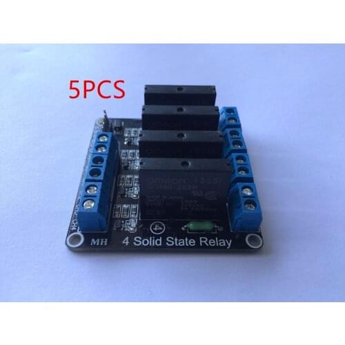 5PCS Smart Electronics 4 Channel 5V DC Relay Module Solid State Low Level G3MB-202P Relay SSR AVR DSP for arduino Diy Kit