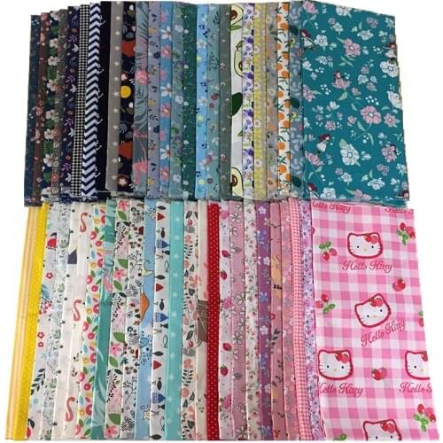50 pcs 80cmX80cm / 40cmX40cm Cotton Fabric Printed Sewing Quilting Fabrics for Patchwork Needlework DIY tissue Handmade Material