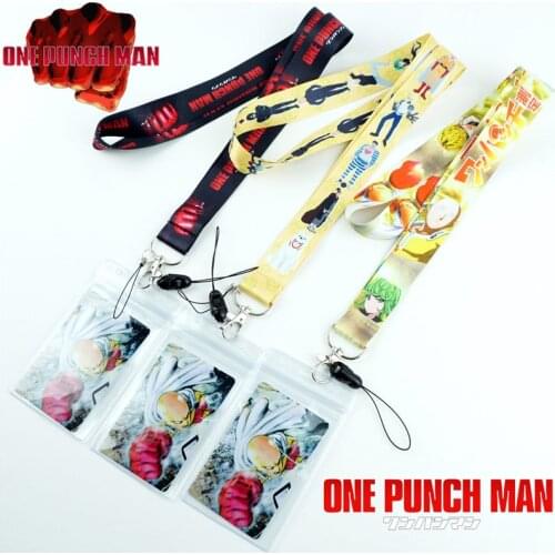 Anime ONE PUNCH MAN Saitama Neck Strap Lanyard Mobile Phone Charms Key Chain Camera ID Badge Holder fabric Lariat KeyChains Gift