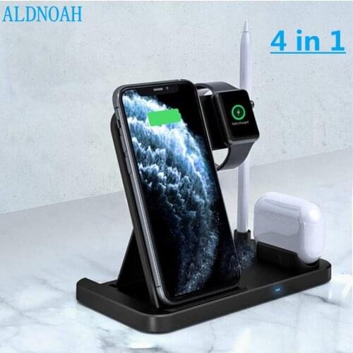 15W Fast Qi Wireless Charger Stand For iPhone 12 11 XS XR X 8 3 in 1 Charging Dock Station for Apple Watch 6 SE 5 4 Airpods Pro