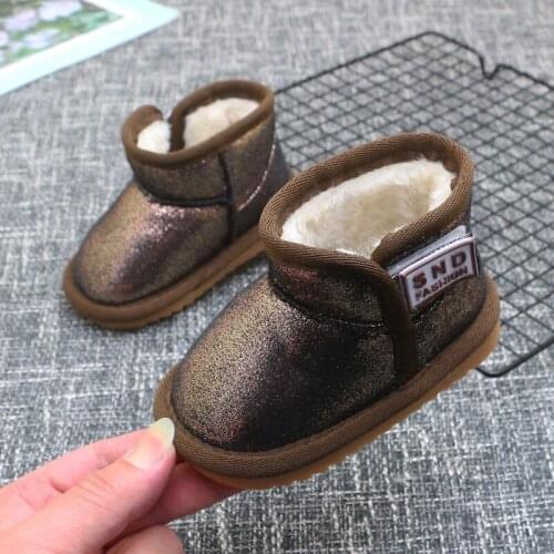 Baby Cotton Boots Shoes Non-slip Toddler Shoes Kids Boys/girls Plush Velvet Warm Snow Boots 1-2-3 Years Children Soft-soled Boot