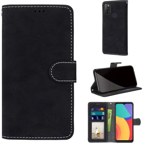 PU Leather Phone Case Wallet Cover for Alcatel 1S 2021 Flip Stand Book