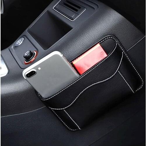 Faux Leather Car Seat Gap Slit Organizer Pouch Phone Sundries Holder Storage Bag Auto Seats Door Stick Paste Pockets Holder