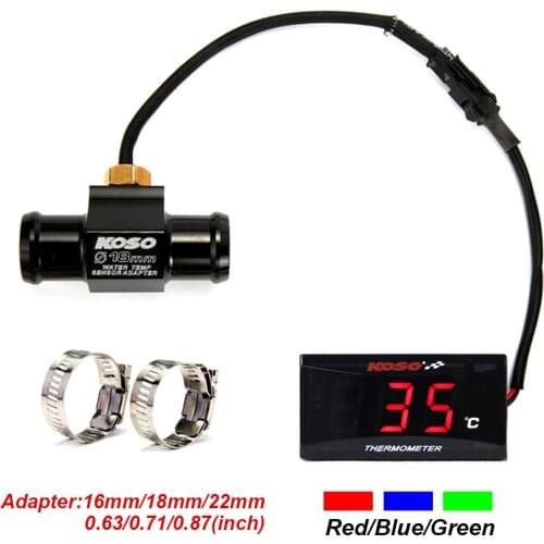 Motorcycle KOSO Water Temperature Mini Meter For XMAX250 300 NMAX CB 400 CB500X Sensor Water Temp Adapter Scooter And Racing
