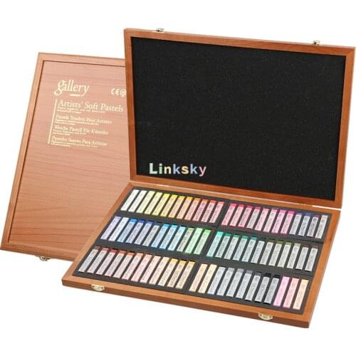 Mungyo Gallery Artists' Soft Pastel Squares Wood Box Set of 72 - Assorted Colors,MPV-72,Professional, artist grade soft pastels