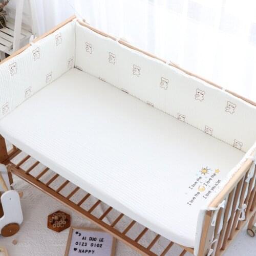 Baby Crib Bed Surrounding Soft Bumper Anti-Collision Barrier Guardrail Pure Cotton Ins Wind Quilted Fabric Babys Bumper
