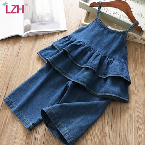 Kids Clothes For Girls Clothing Sets 2021 Summer Toddler Girls Clothes Cowboy Suit 2pcs Outfit Children Clothing 3 4 5 6 7 Year