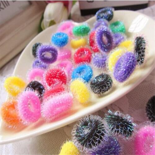 Diameter 40pcs/pack Candy Colour Basic Rubber Band Children Kids Elastic Hair Band Baby Girls Hair Rope Accessories