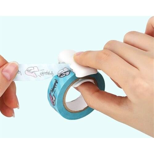 Mini Portable Paper Self-adhesive Tape Dispenser Tape Cutting Office Supplies