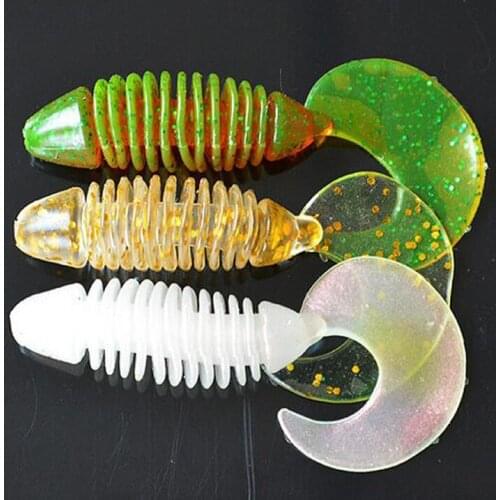 FANTU Fat Single Tail Wolrm Fishing Soft Lures Pescaria Acessorios Artificial Sea Worm 20PCS