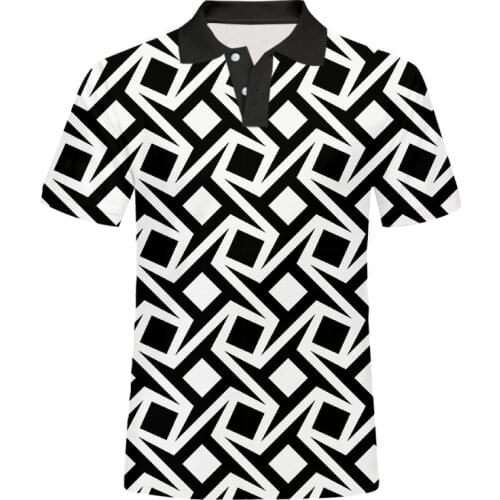 IFPD EU Size 3D Printed Abstract Geometric Figures Polo T Shirt Men Casual Cool Hiphop Polo Shirt New Summer Short Sleeves Tops