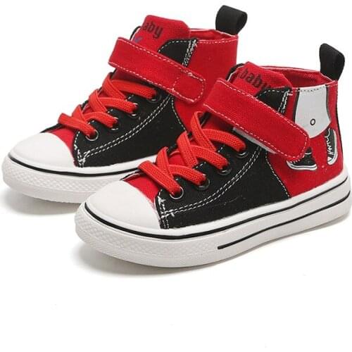 Skoex New Children Canvas Shoes Boy Girl Fashion High-top Sneakers Spring Autumn Kids Casual Trainer Shoes Espadrilles For Girls