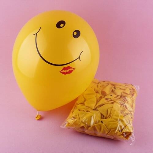 20pcs/lot 12 Inch Smile Face Happy Latex Balloons Birthday Party Decoration Kids Wedding Party Suppliers Lips Latex Balls