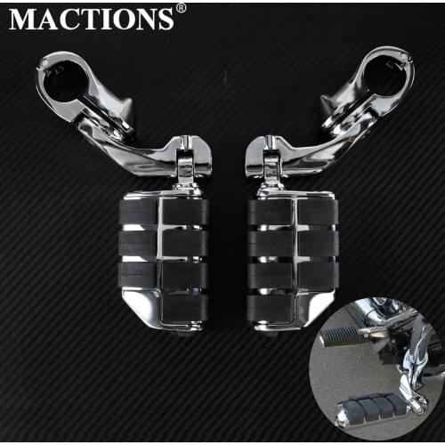 Motorcycle 1.25" Adjustable Highway Crash Bar Clamp Engine Guard Foot Pegs Mounts Chrome Kits For Harley Sportster Touring Dyna