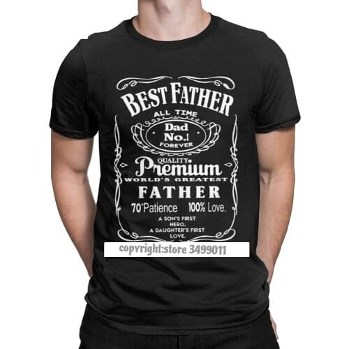 Best Father Dad Daddy Worlds Greatest No.1 T Shirts Men Cotton Awesome T-Shirt Christmas Day Tee Fitness Camisas