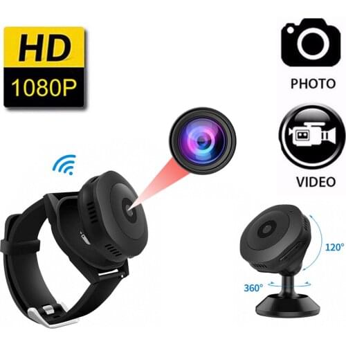 Mini Camera HD 1080p Wearable Bracelet small Cam Wristband Sports DV Rechargeable Portable Surveillance micro Camcorder hidden