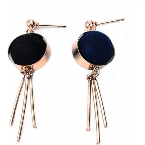 2020 new Pearl velvet ball geometric block triangle long tassel earrings with nails Fashion Wedding Jewelry Party