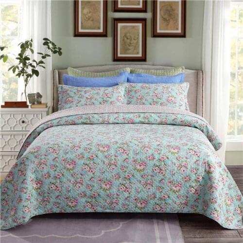 41Flowers Printing 100% Cotton Bedspread Bed Cover Bed Sheet Bed Linen Summer Quilt Blanket Pillowcases 3pcs