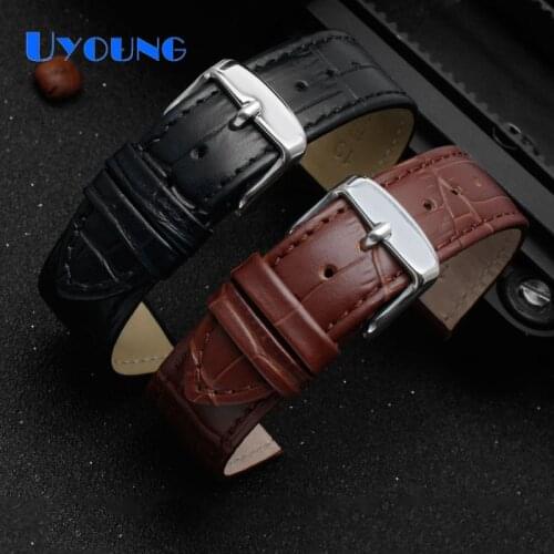 Genuine leather watch band for casioarmami 16mm 18mm 19mm Cowhide watch with thin section Bamboo pattern 20mm watch strap mens