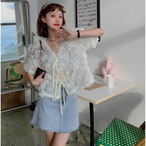 Sannian Short Sleeve Blouses