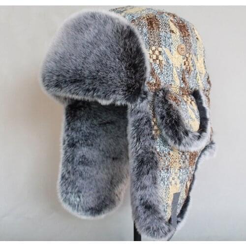 Men Women Trapper Hat Russian Bomber Hat Faux fur Winter Ushanka Snow Cap with Ear Flap