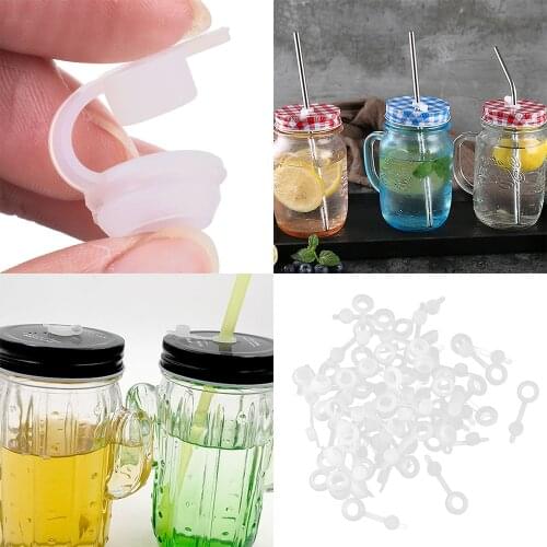 Silicone Straw Hole Grommets Antileak Reusable Stopper Airlocks Attached Plugs for Mason Jar Wine Beer Brewing Fermentation