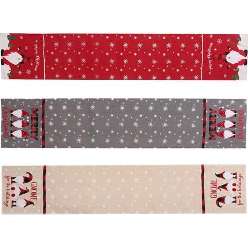 Table Cloth Party Dinner Non-Slip Christma Dining Table Dress Up Faceless Elderly Snowflake Embroidered Tablecloth