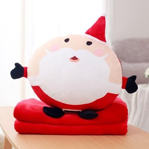 Super elastic plush christmas santa Hnad warmmer soft kids air-condition plush blanket cute elk Xmas gifts
