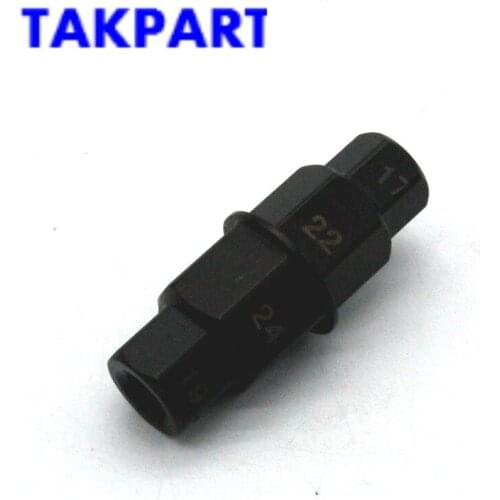 TAKPART Car Motorcycle Hex Key Spindle Wrench Tool for Motorbike Wheels 17mm 19mm 22mm 24mm