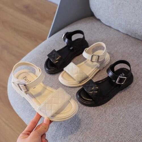 Toddler Girl Shoes 2021 Fashion Hook&Loop Anti-Slippery Summer Platform Sandals Breathable Flat Kids Beach Shoes