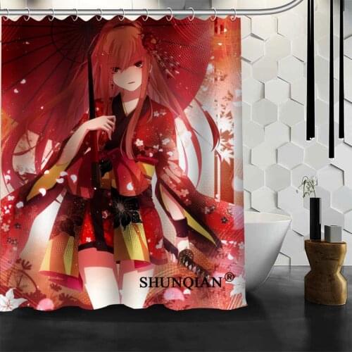 Popular Custom Sexy Anime Girls Shower Curtains Polyester Bathroom Waterproof Bath Curtain Size 150X180cm165X200cm180X200cm