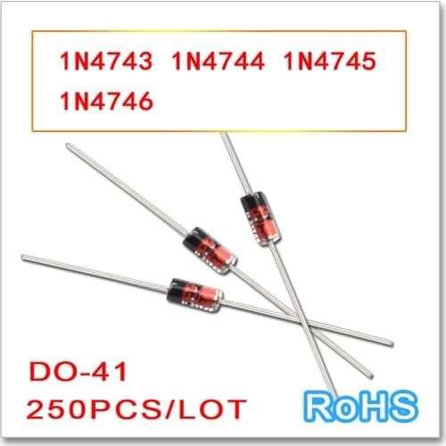 Zener 250PCS DO-41 1N4743 1N4744 1N4745 1N4746 DO41 1W 13V 15V 16V 18V 1N4743A 1N4744A 1N4745A 1N4746A high quality