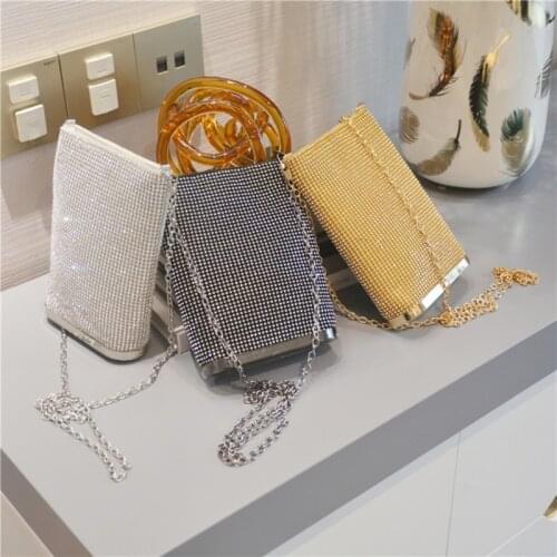 066C Womens Evening Clutch Purse Sparkly Rhinestone Handbag Party Prom Crossbody Bag