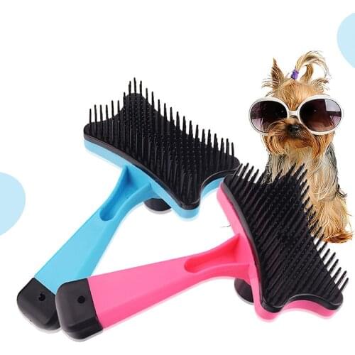 1pc Pet Dog Cat Brush 4 Colors Plastic Pet Dog Grooming Supplies Small Cat and Dog Hair Removal Cleaning Brush Tool Pet Products