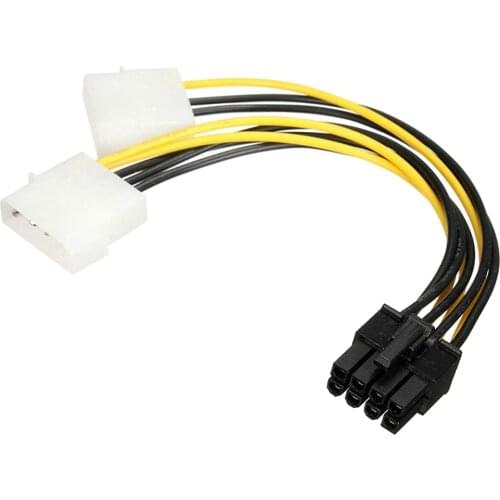 10 PCS Molex 4 Pin to PCI-E PCI Expess 8 Pin Power Converter Adapter Cable Connector Power Supply