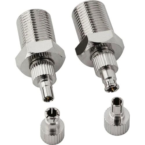 10 Pieces F Female to 2 in 1 TS9/CRC9 Male Adapter RF Nickelplated Straight Connector