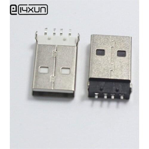 10pcs USB Type A Male Socket Plug Connector SMD 4Pin Plugs DIY Connectors White Black